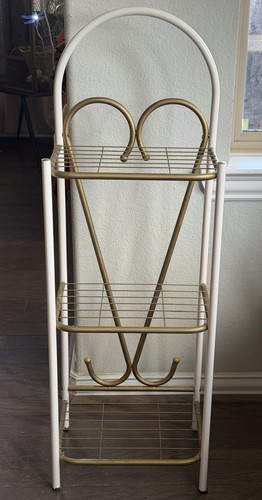Vintage white gold metal - white,