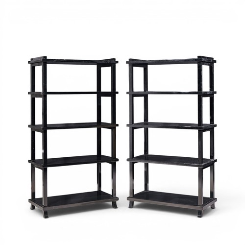 Baker black lacquered etagere - baker,